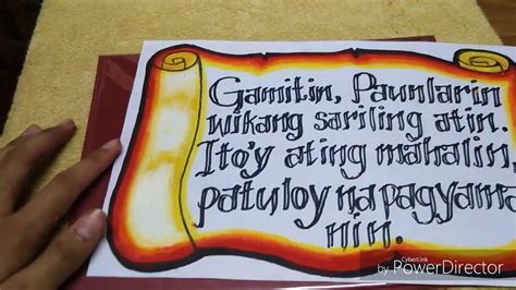 slogan tungkol sa wikang filipino brainly answer|Slogan tungkol sa wikang Filipino (typewriting) .